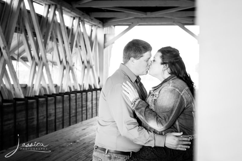 Engagement Portrait  at a covered bridge