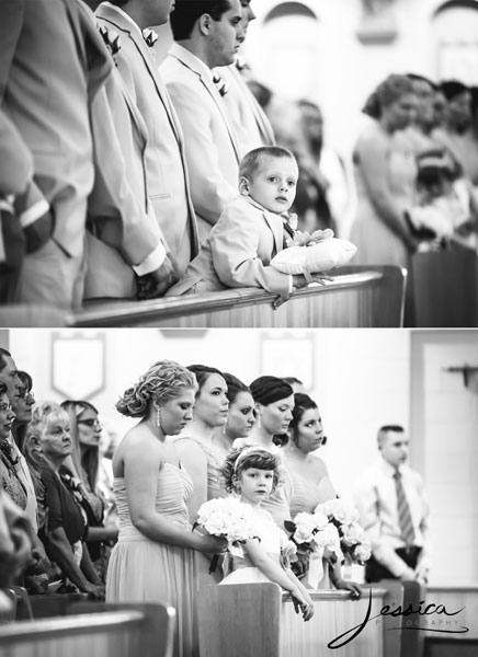 Ceremony pics of the flower girl and ring bearer