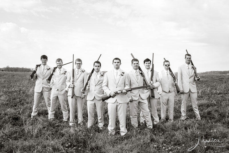 Groomsmen with guns picture
