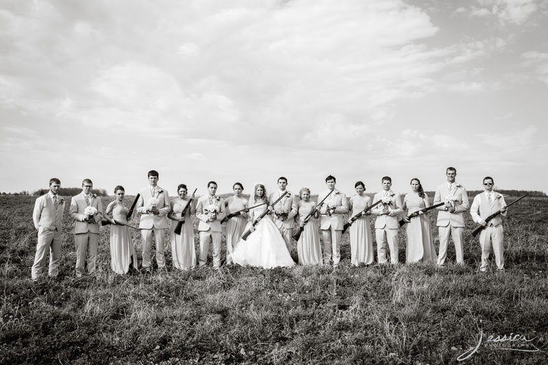 Bridal party with guns