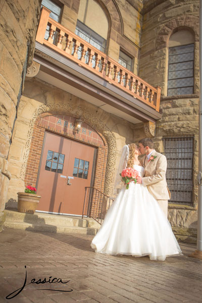 Bride and Groom at the Hardin County Armory in Kenton, Ohio