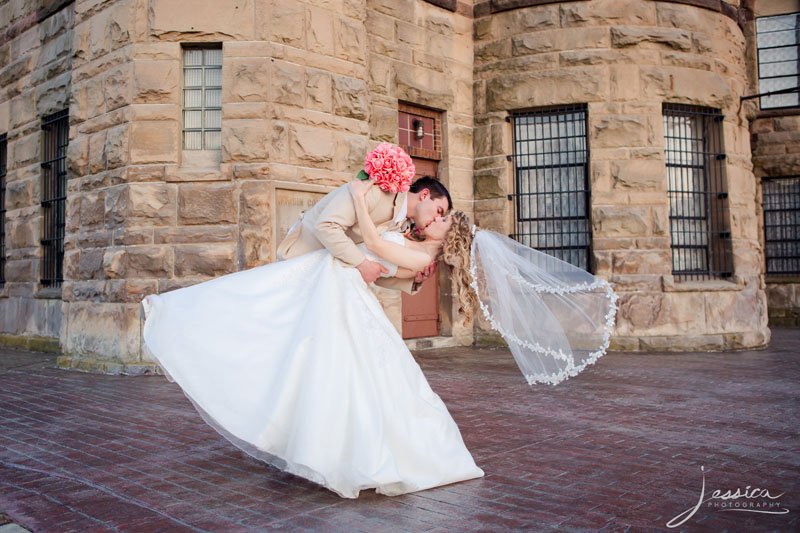 Bride and Groom at the Hardin County Armory in Kenton Ohio