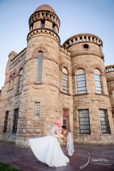 Bride and Groom at the Hardin County Armory in Kenton Ohio