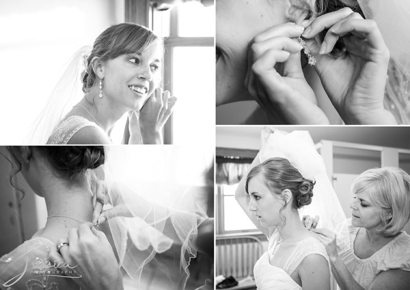 Pictures of bride getting dressed