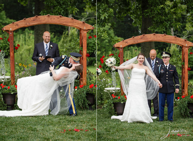 Ceremony pictures of John and Samantha Janning at Jorgensen Farms