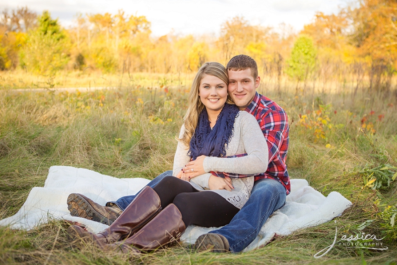 Engagement Portraits at Prairie Oaks of Nathan Bidwell and Kaylee Wellman