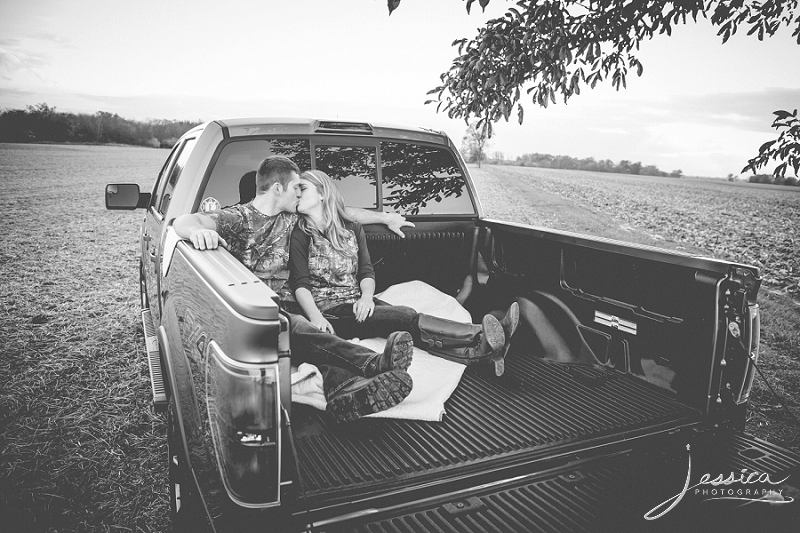 Engagement Portraits in a Ford Truck