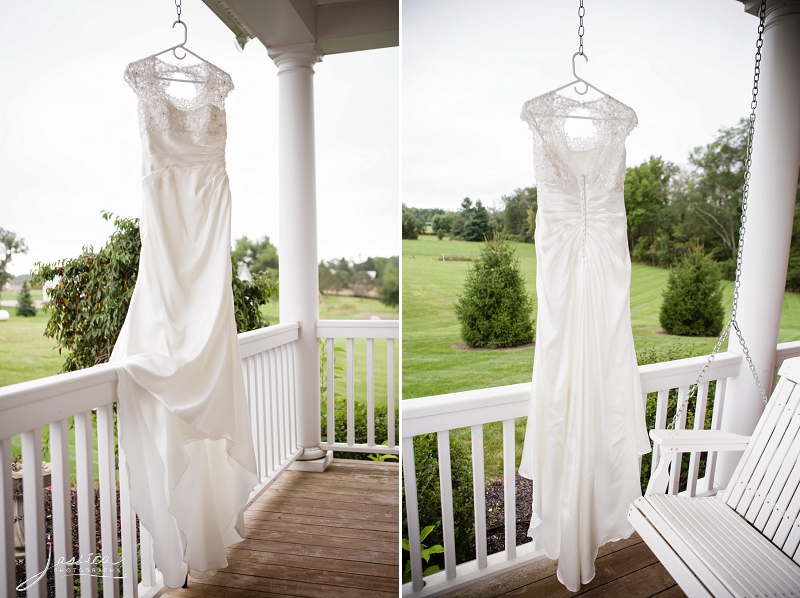 Country porch with wedding dress picture