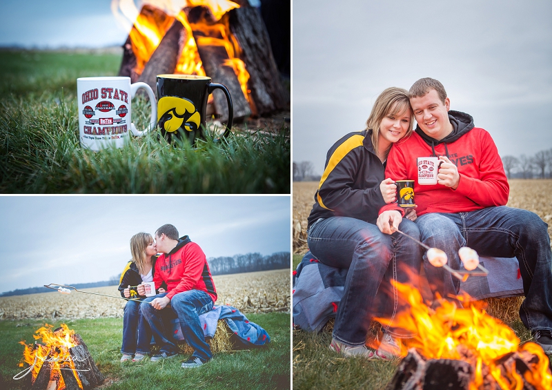 Fire and hot chocolate engagement pics